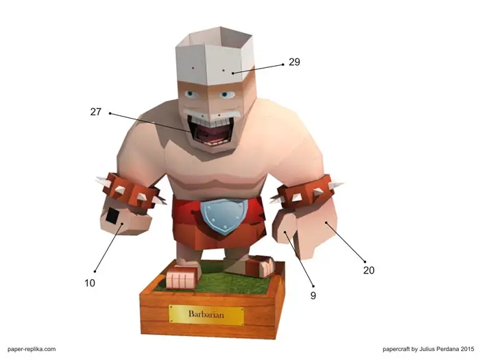 Barbarian - Clash of Clans Papercraft