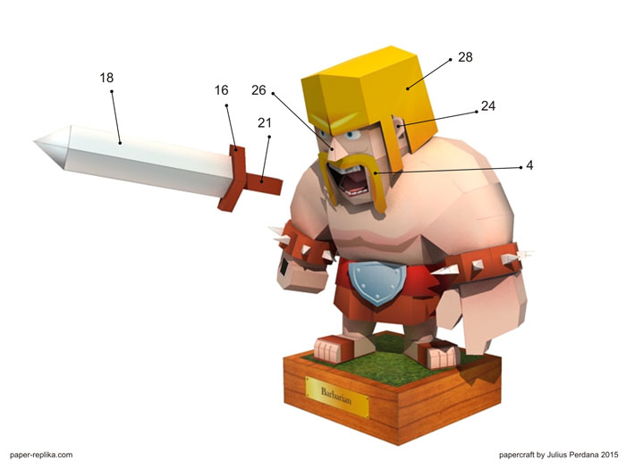 Barbarian - Clash of Clans Papercraft