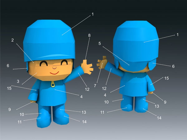 Pocoyo Paper Figure Pocoyo Paper Figure