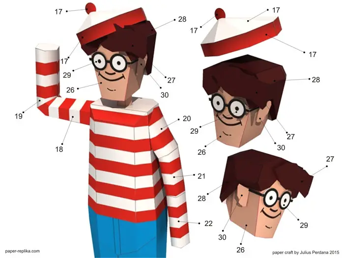Where's Wally - Waldo paper craft