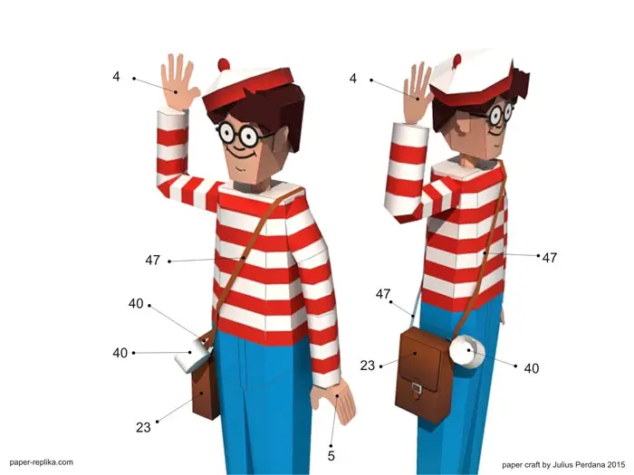 Where's Wally - Waldo paper craft