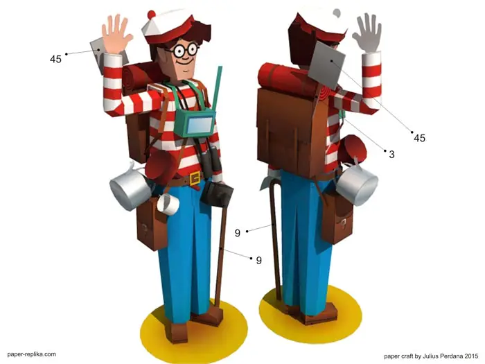 Where's Wally - Waldo paper craft