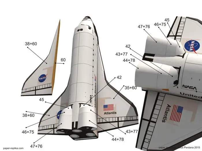 Atlantis Space Shuttle paper model