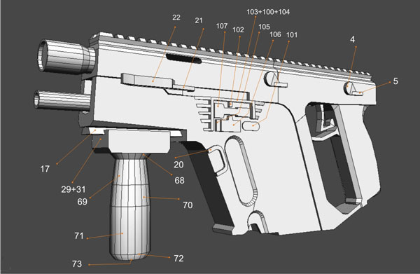 KRISS Super V 1:1 (patterns)